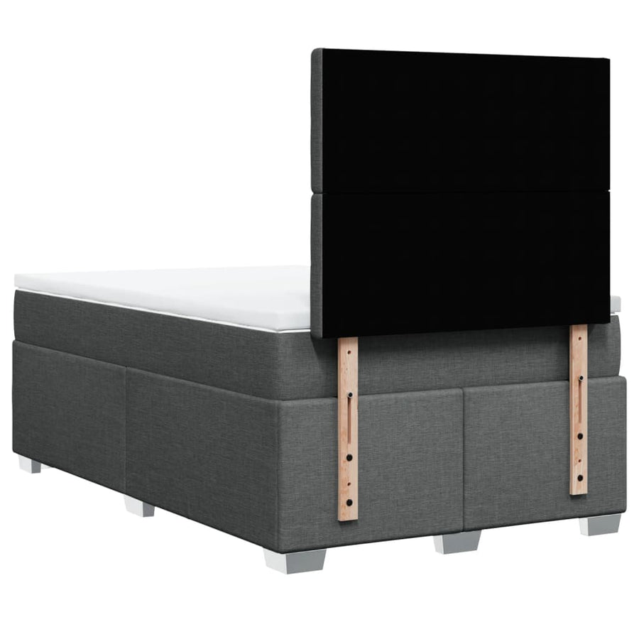 Boxspring met matras stof donkergrijs 120x200 cm