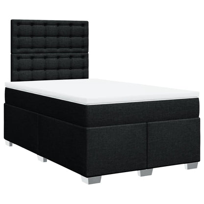 Boxspring met matras stof zwart 120x200 cm
