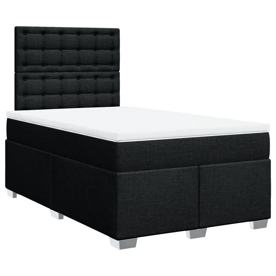 Boxspring met matras stof zwart 120x200 cm