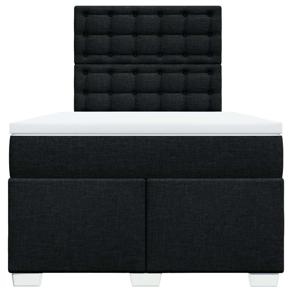 Boxspring met matras stof zwart 120x200 cm