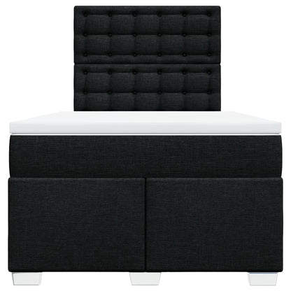 Boxspring met matras stof zwart 120x200 cm