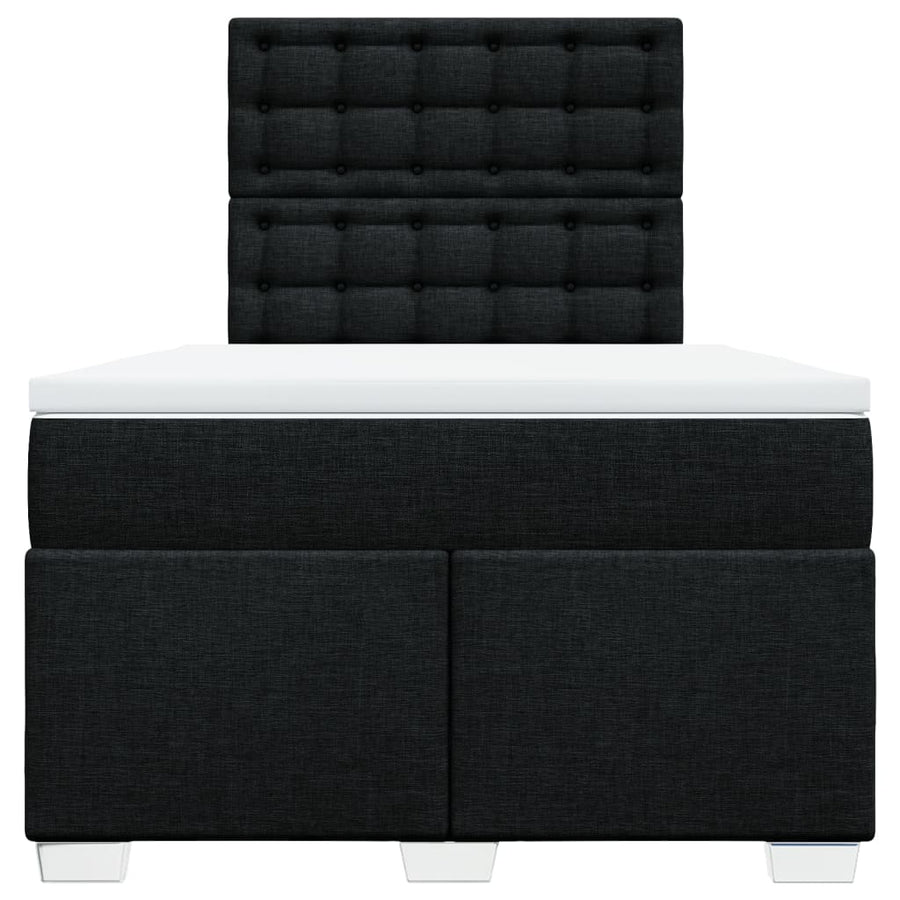 Boxspring met matras stof zwart 120x200 cm