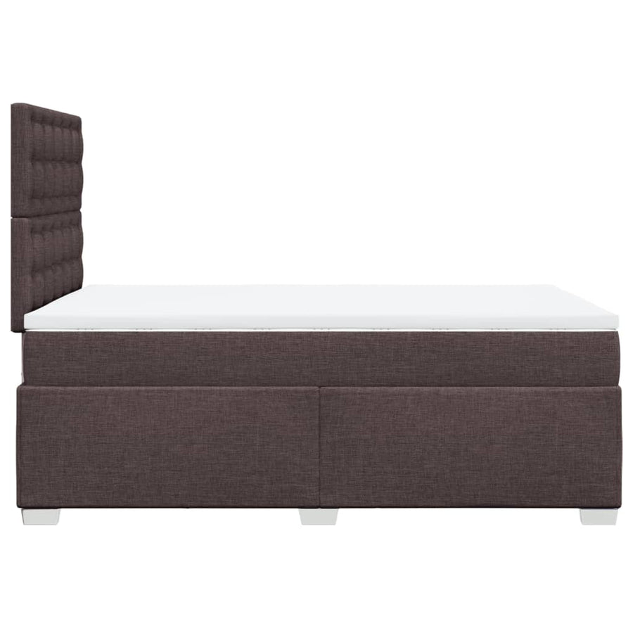 Boxspring met matras stof donkerbruin 120x200 cm
