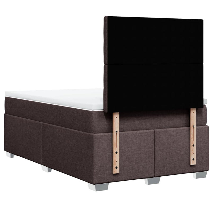 Boxspring met matras stof donkerbruin 120x200 cm