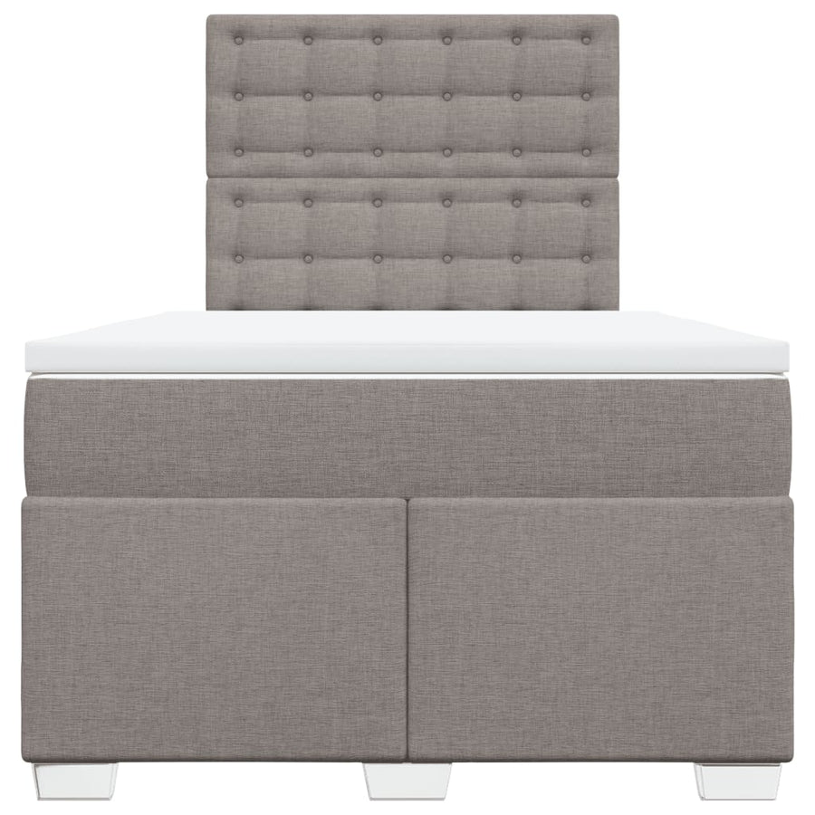 Boxspring met matras stof taupe 120x200 cm