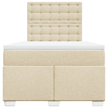 Boxspring met matras stof crèmekleurig 120x200 cm