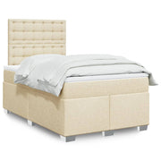 Boxspring 120x200 cm crèmekleurig stof