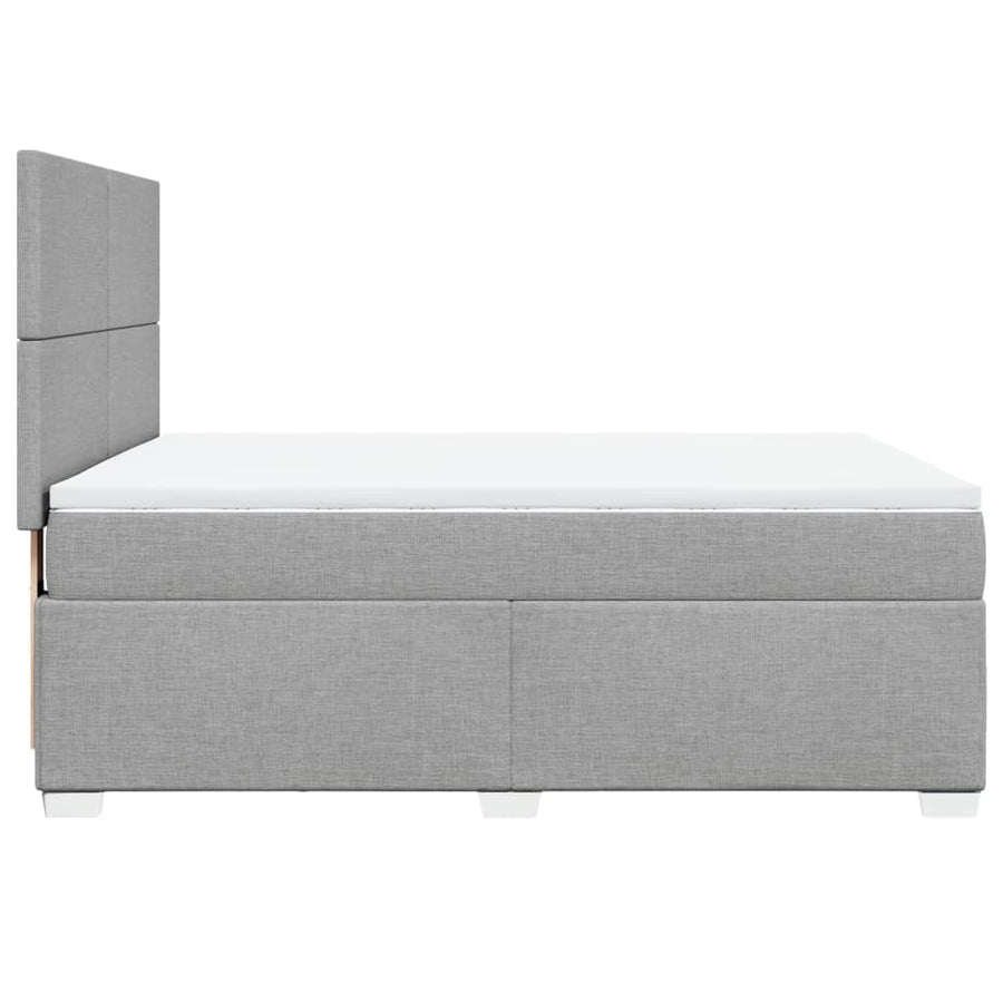 Boxspring met matras stof lichtgrijs 140x190 cm