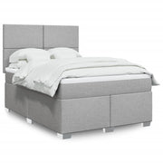 Boxspring met matras 140x190 cm lichtgrijs