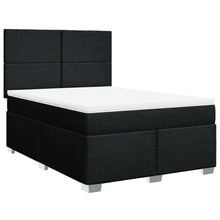 Boxspring met matras stof zwart 140x190 cm