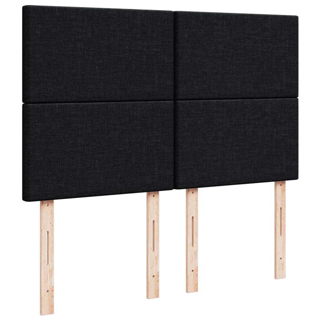 Boxspring met matras stof zwart 140x190 cm