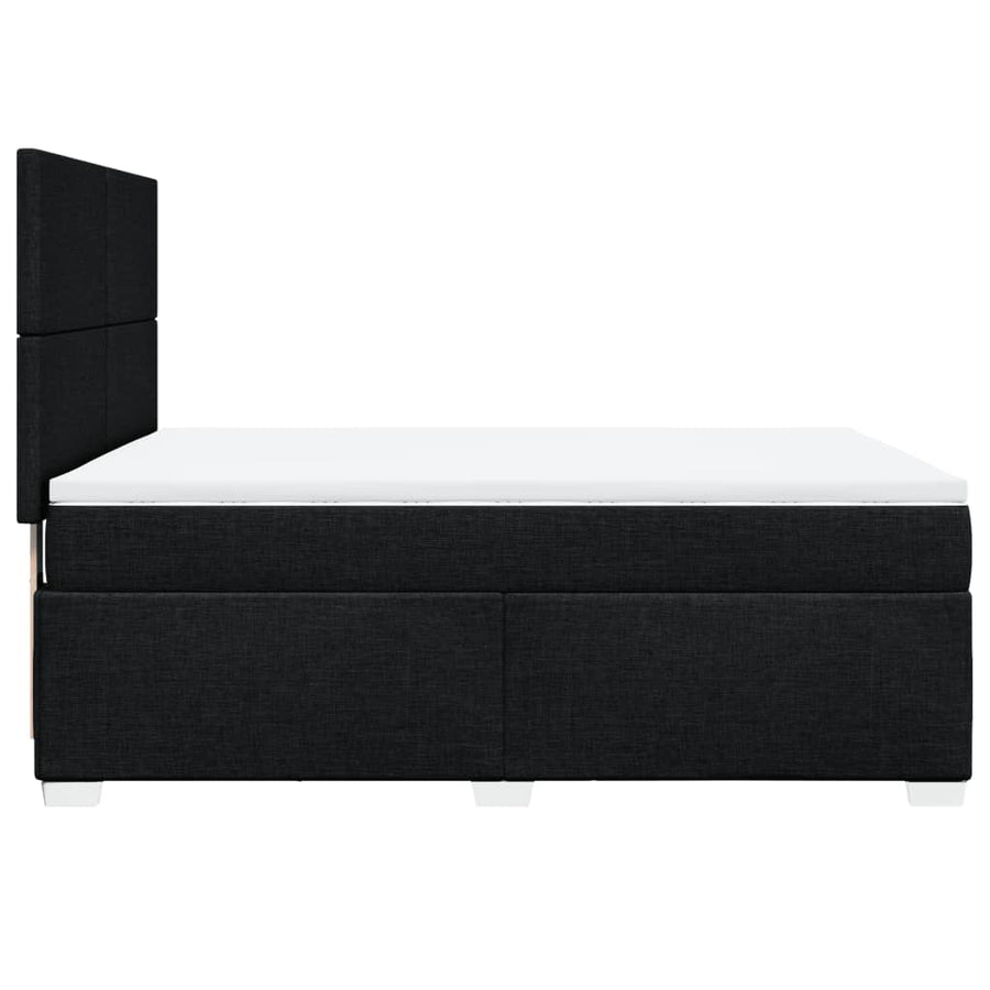 Boxspring met matras stof zwart 140x190 cm