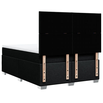 Boxspring met matras stof zwart 140x190 cm