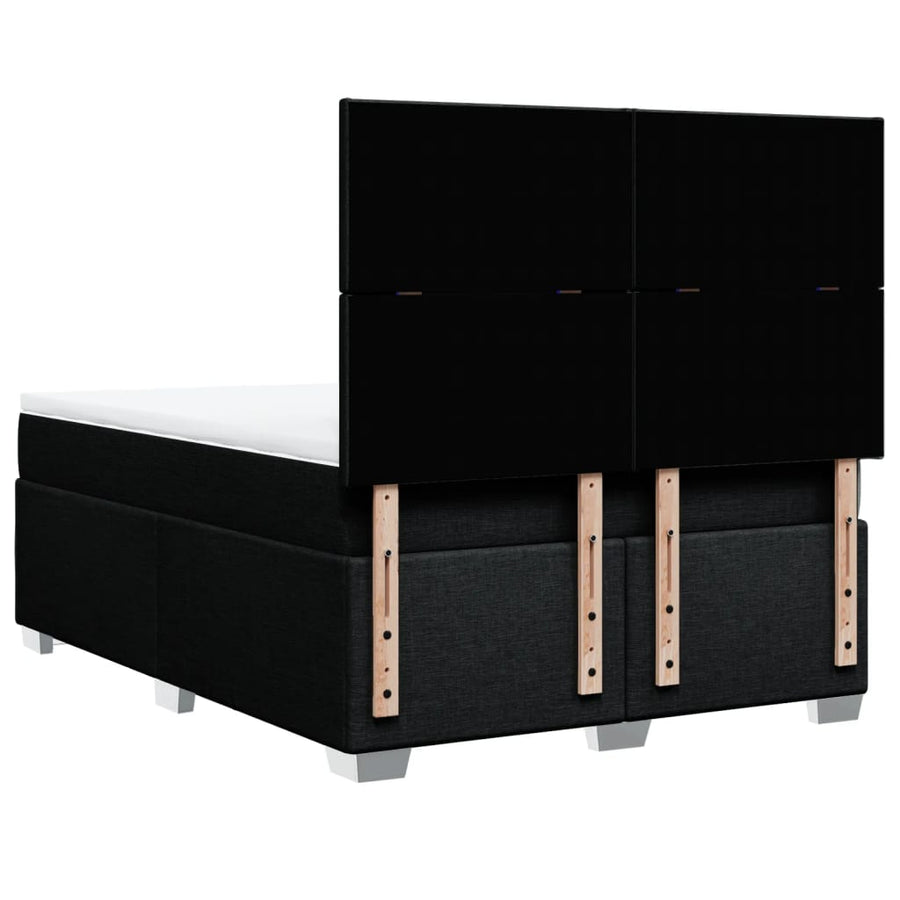 Boxspring met matras stof zwart 140x190 cm