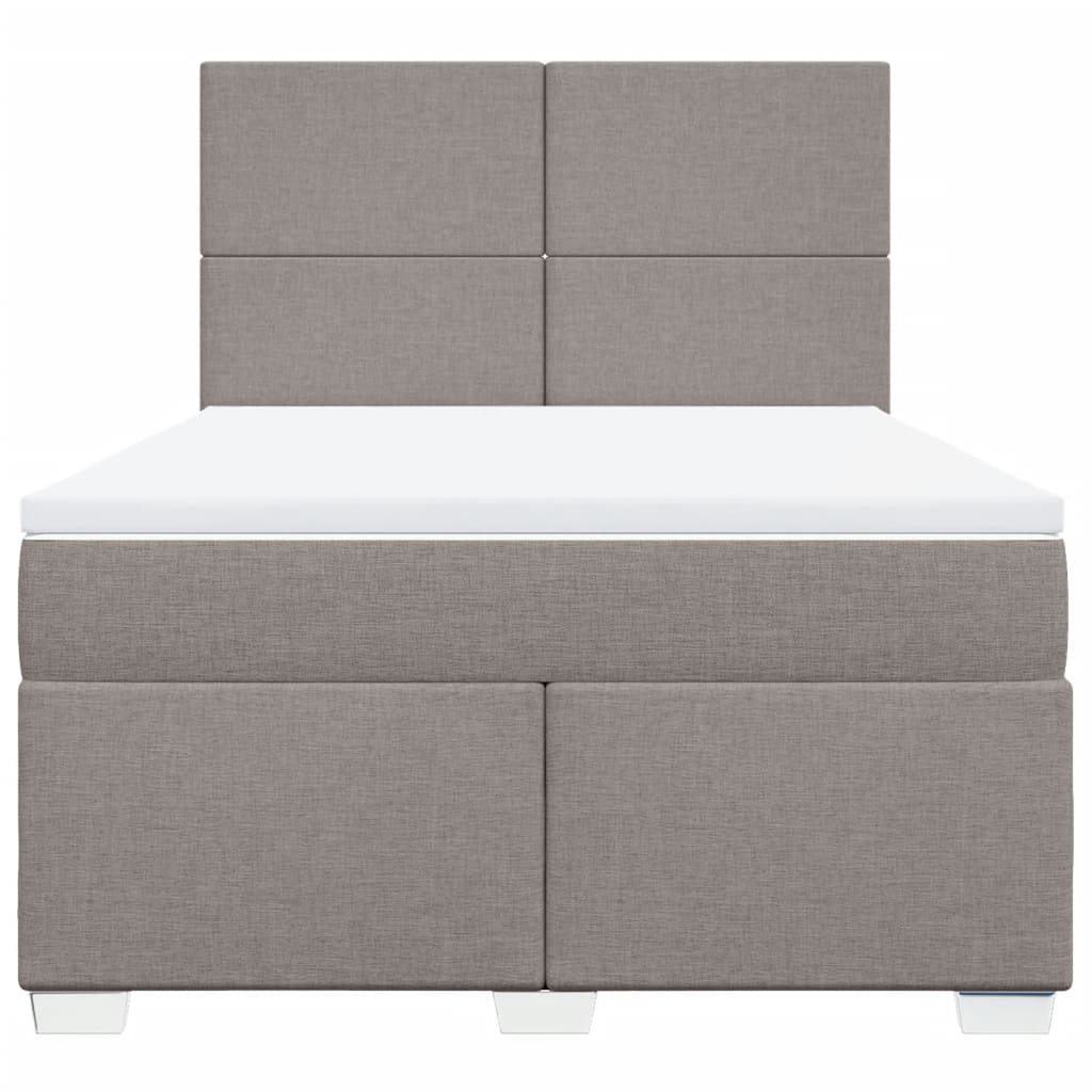 Boxspring met matras stof taupe 140x190 cm