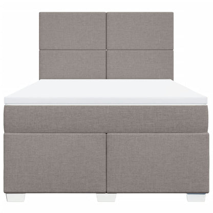 Boxspring met matras stof taupe 140x190 cm