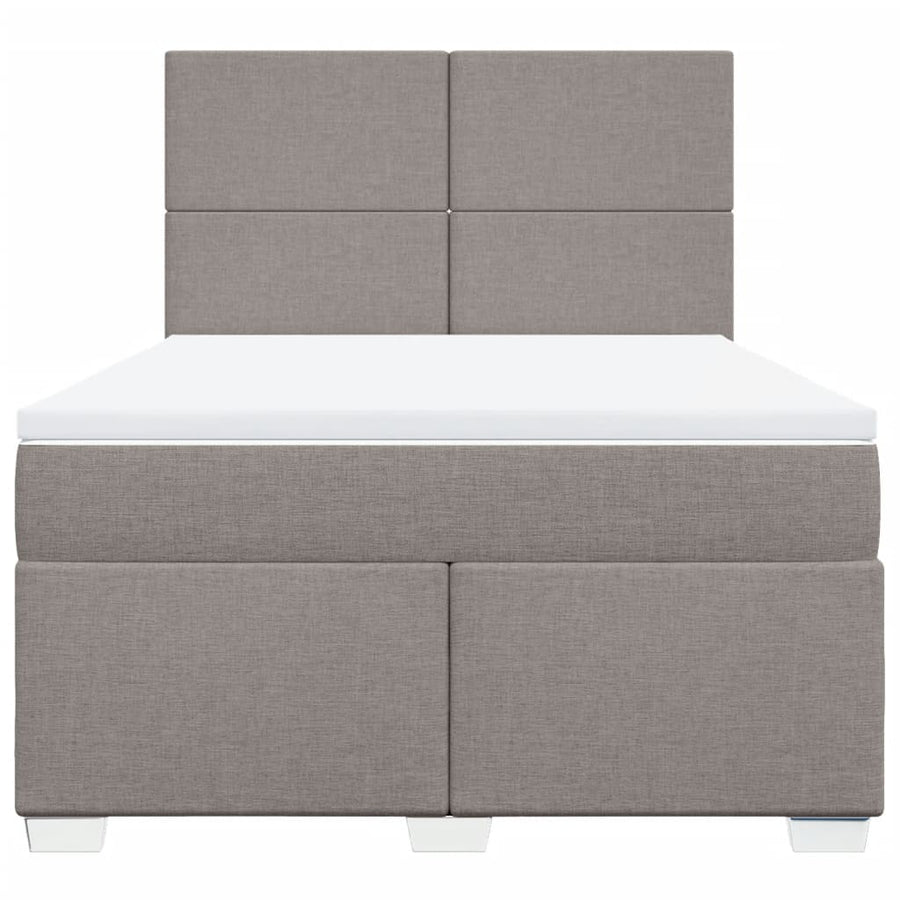 Boxspring met matras stof taupe 140x190 cm
