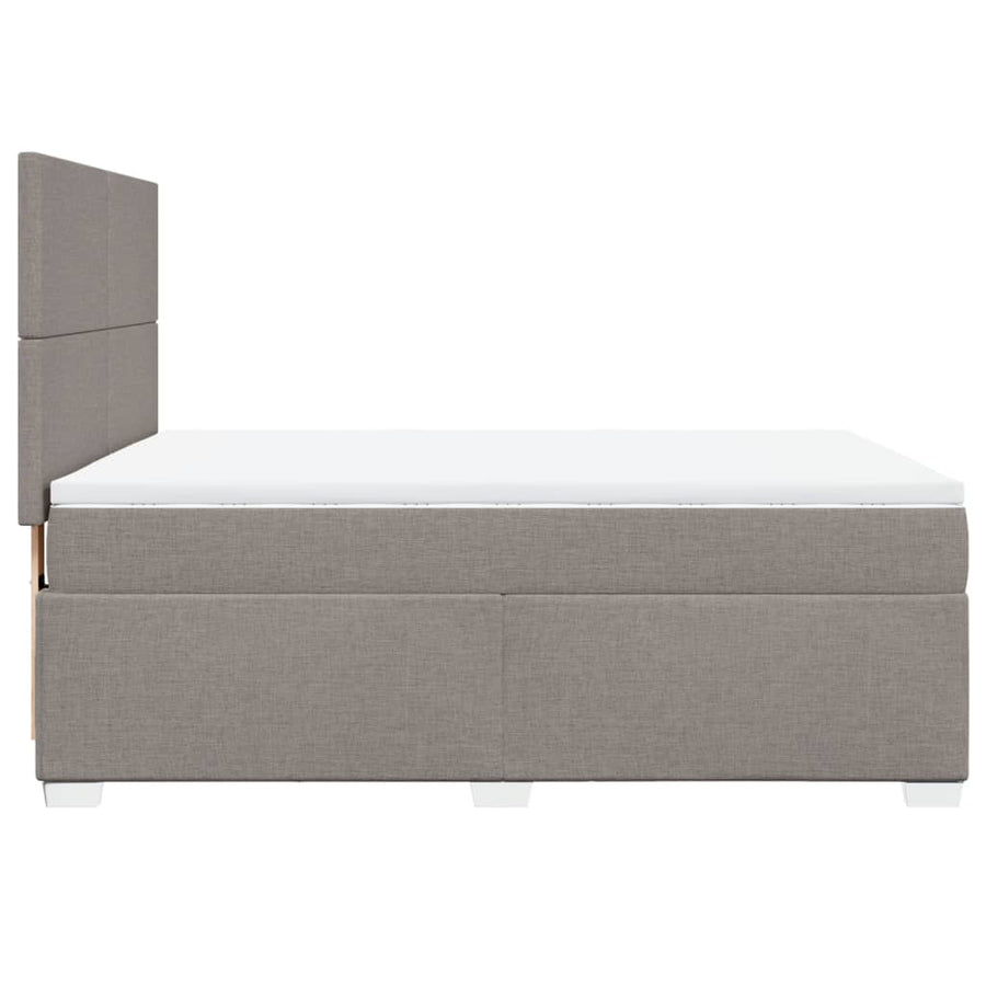 Boxspring met matras stof taupe 140x190 cm