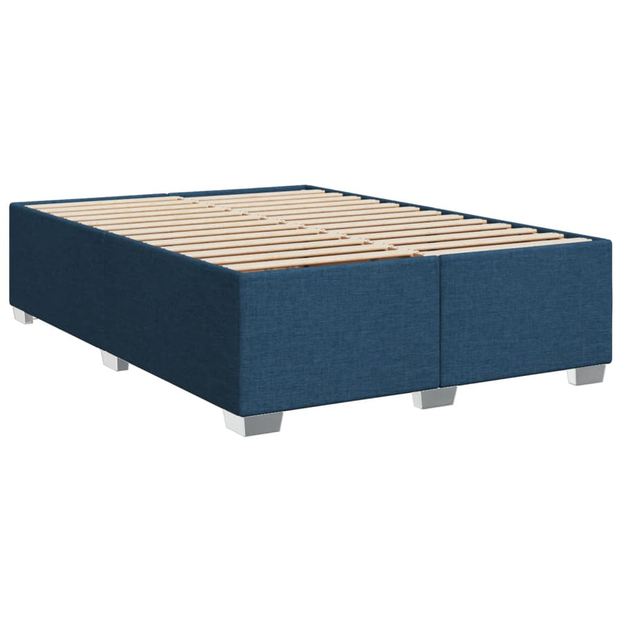 Boxspring met matras stof blauw 140x190 cm