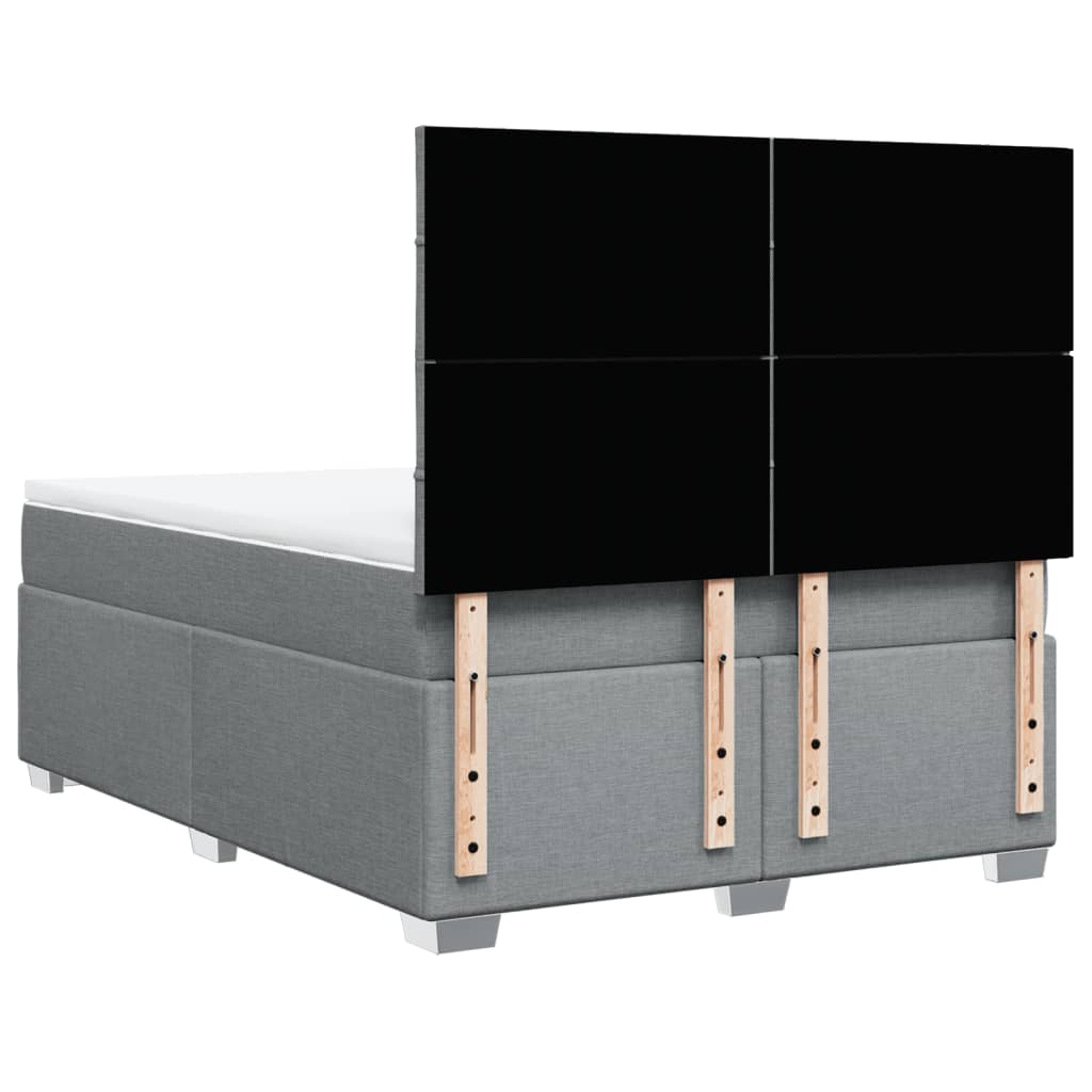 Boxspring met matras stof lichtgrijs 140x190 cm
