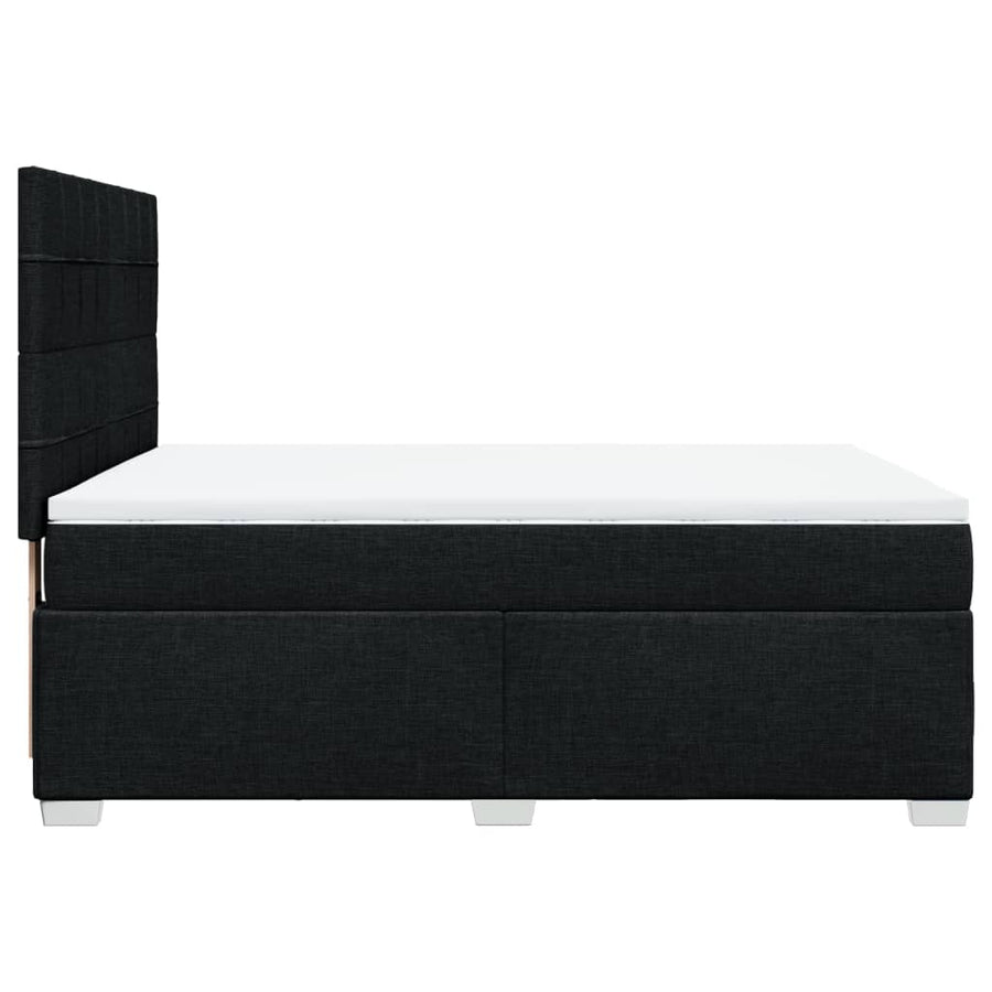 Boxspring met matras stof zwart 140x190 cm