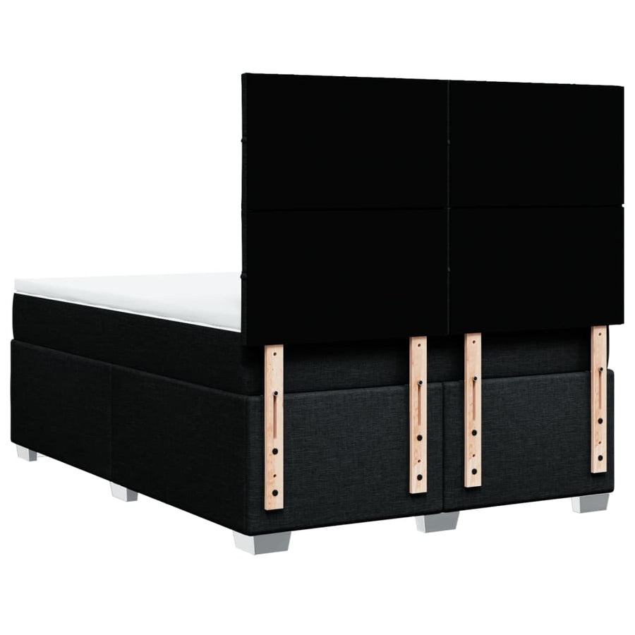 Boxspring met matras stof zwart 140x190 cm