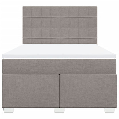 Boxspring met matras stof taupe 140x190 cm