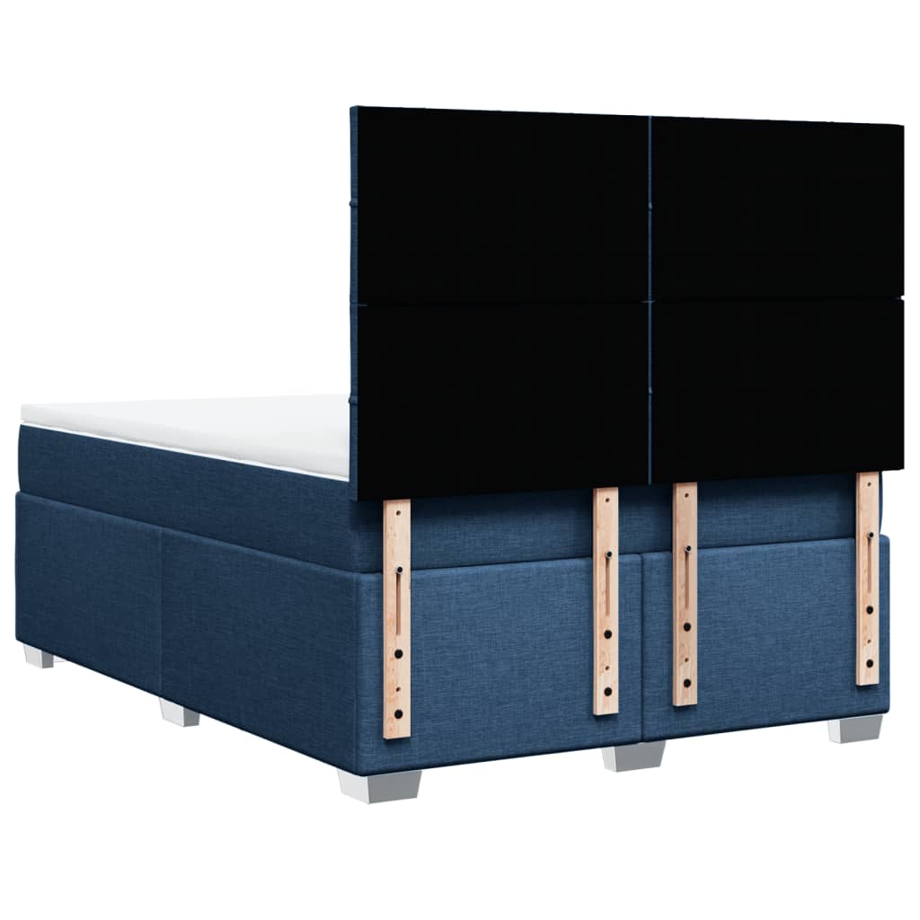 Boxspring met matras stof blauw 140x190 cm