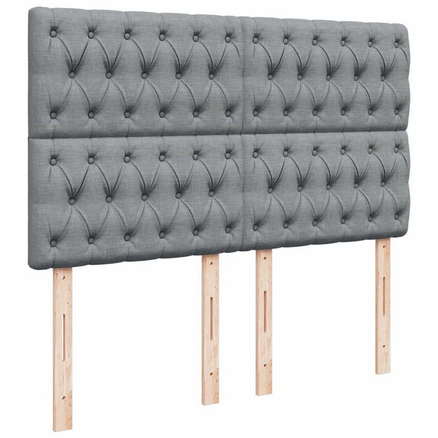 Boxspring met matras stof lichtgrijs 140x190 cm