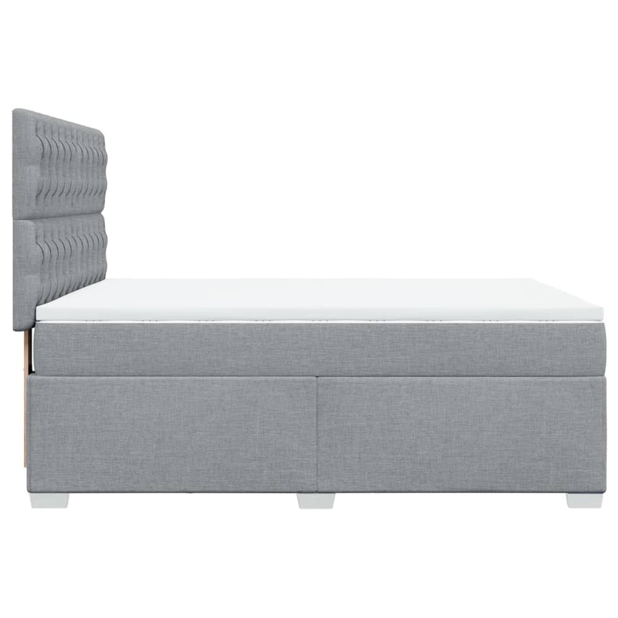 Boxspring met matras stof lichtgrijs 140x190 cm