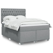 Boxspring met matras 140x190 cm lichtgrijs