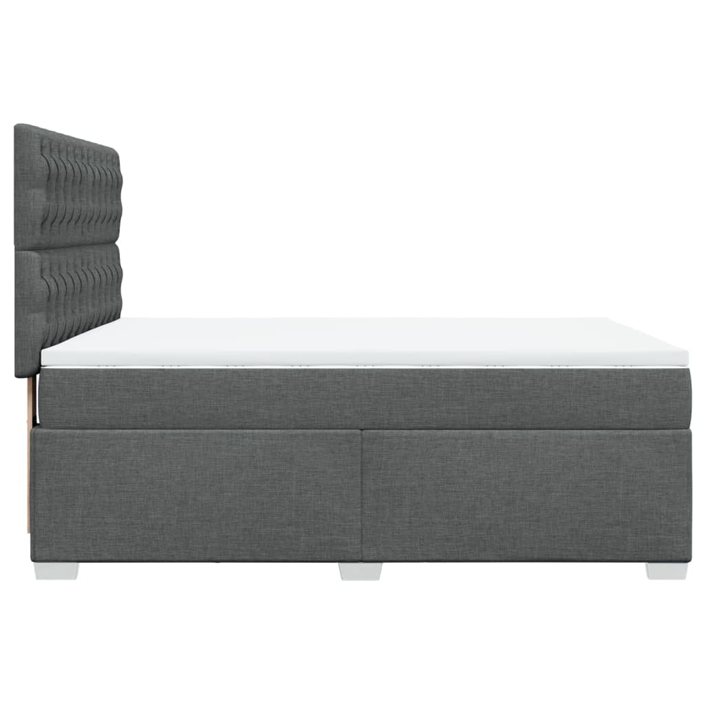 Boxspring met matras stof donkergrijs 140x190 cm