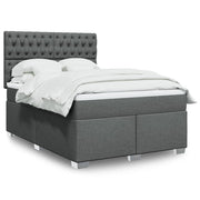 Boxspring met matras 140x190 cm donkergrijs