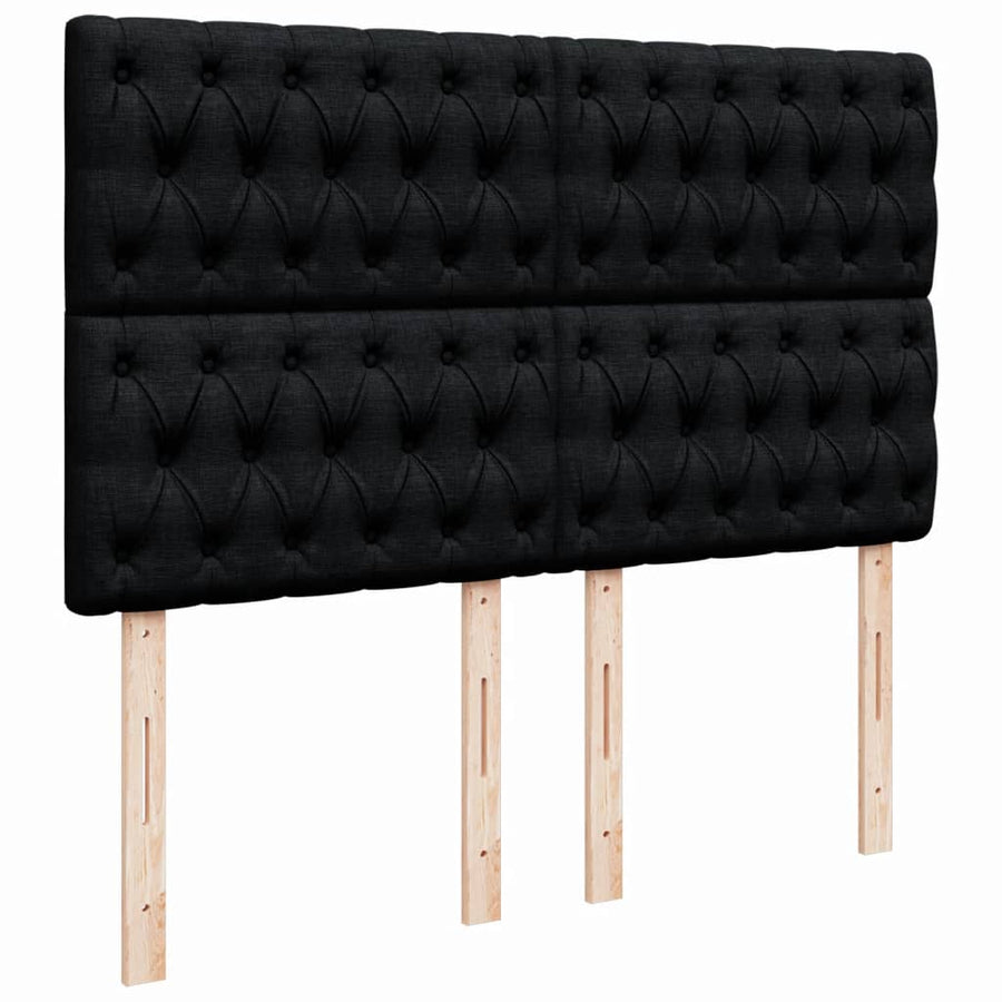 Boxspring met matras stof zwart 140x190 cm