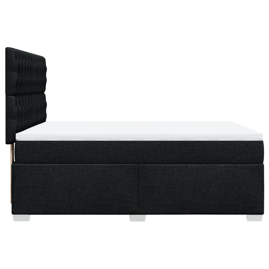 Boxspring met matras stof zwart 140x190 cm
