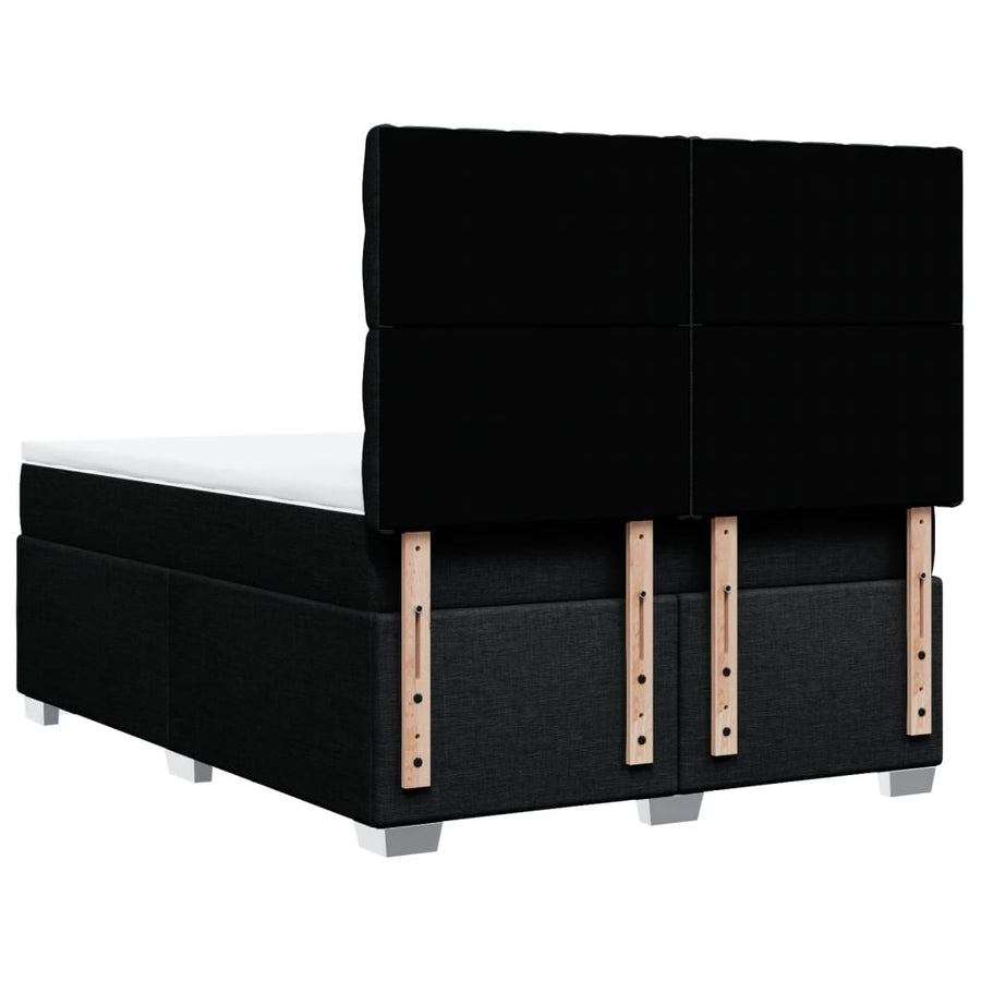 Boxspring met matras stof zwart 140x190 cm