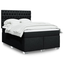 Boxspring met matras stof zwart 140x190 cm