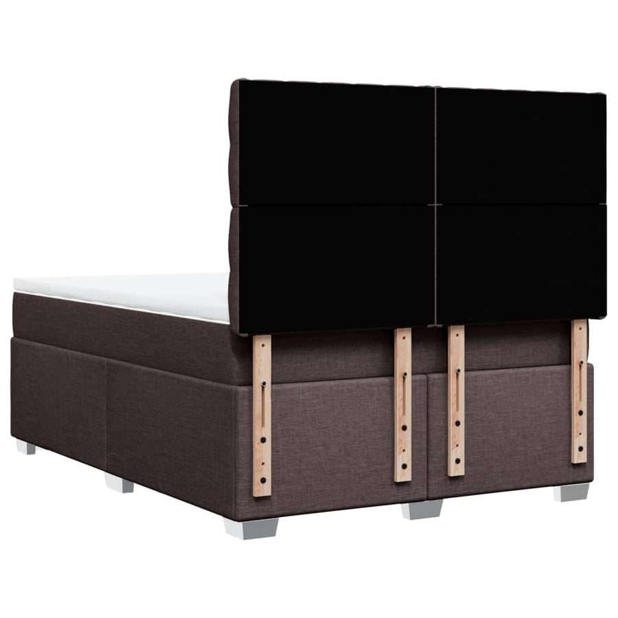 Boxspring met matras stof donkerbruin 140x190 cm