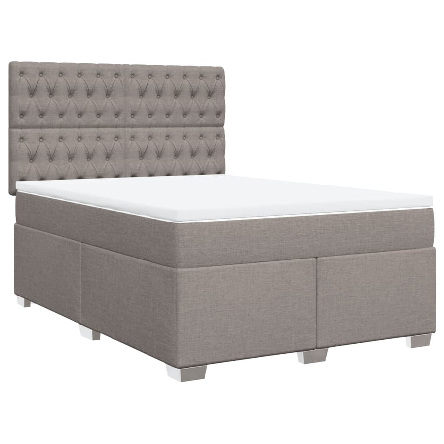 Boxspring met matras stof taupe 140x190 cm