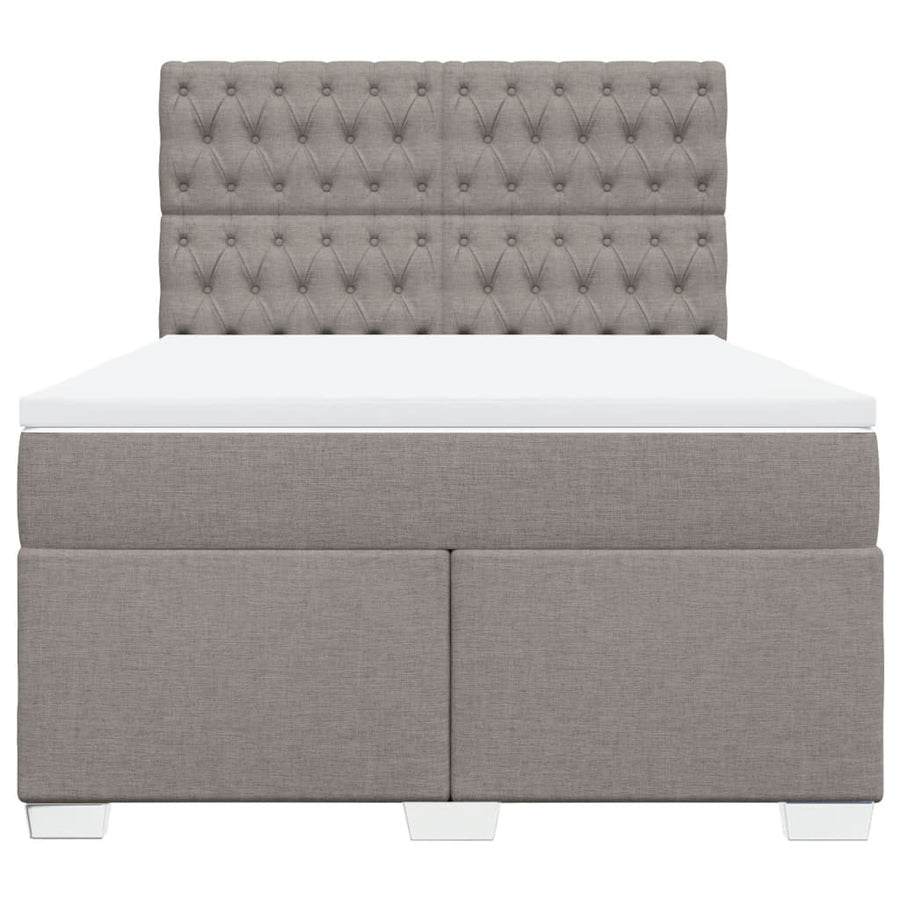 Boxspring met matras stof taupe 140x190 cm