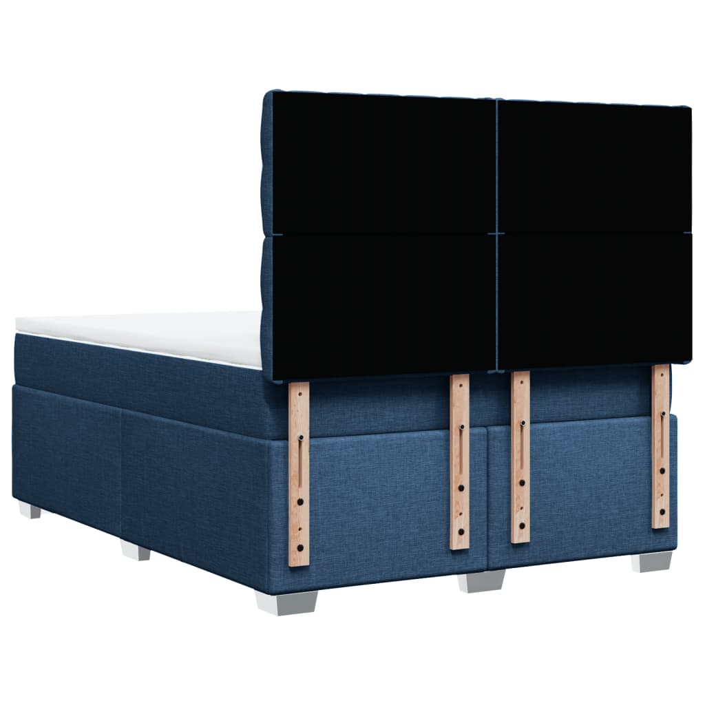 Boxspring met matras stof blauw 140x190 cm