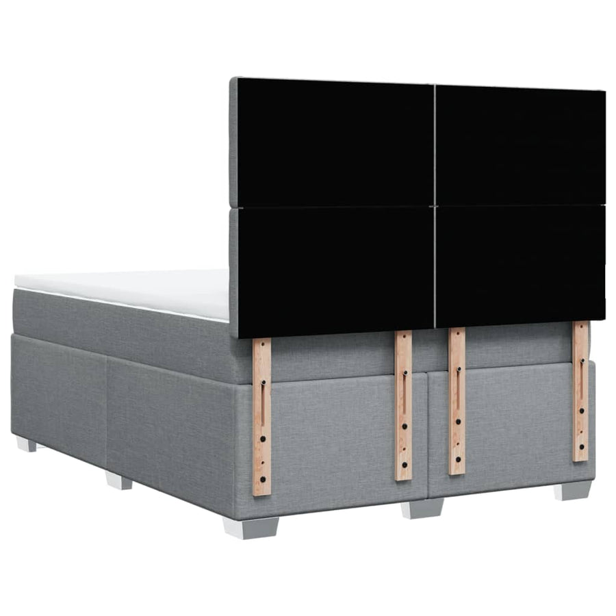 Boxspring met matras stof lichtgrijs 140x190 cm