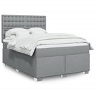 Box spring with mattress fabric light grey 140x190 cm