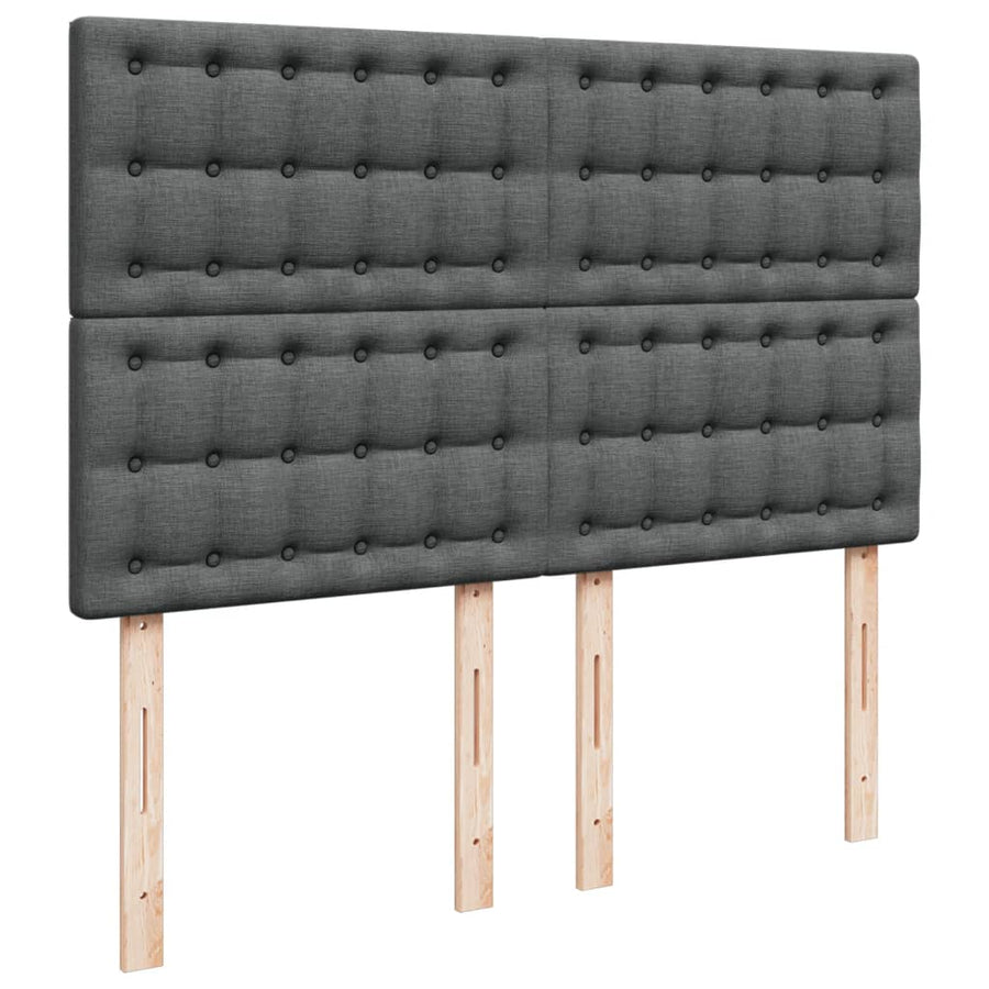 Boxspring met matras stof donkergrijs 140x190 cm