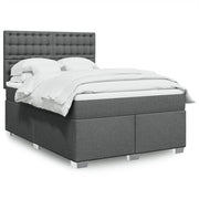 Boxspring 140x190 cm donkergrijs met matras