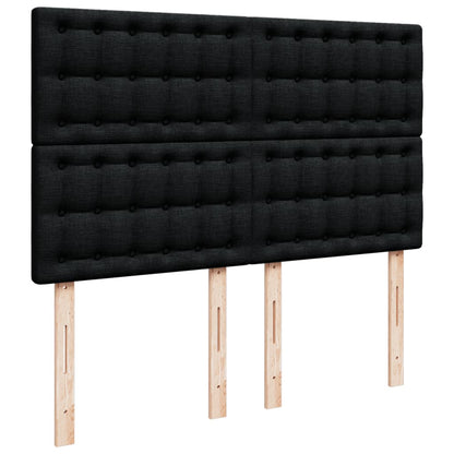 Boxspring met matras stof zwart 140x190 cm
