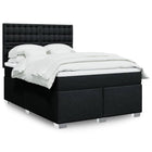 Box spring with fabric mattress black 140x190 cm