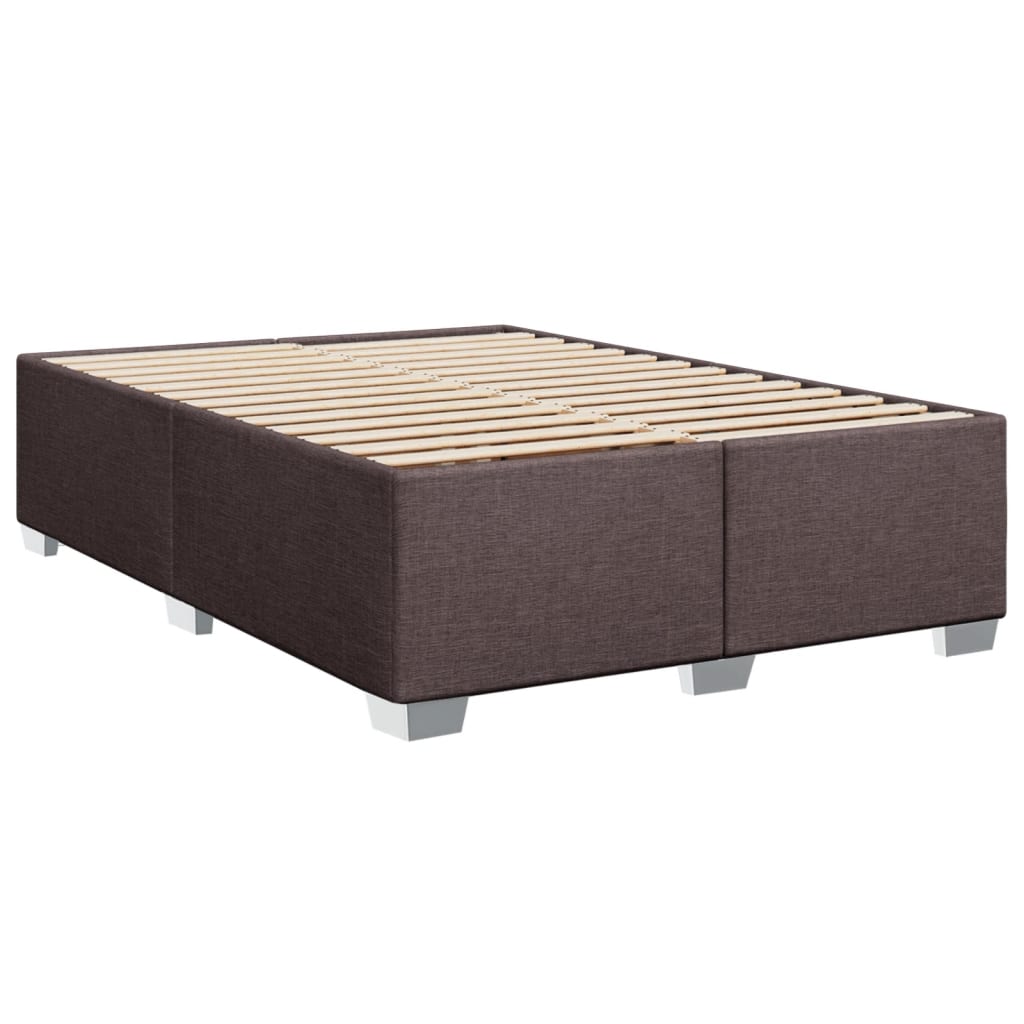 Boxspring met matras stof donkerbruin 140x190 cm