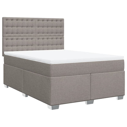 Boxspring met matras stof taupe 140x190 cm