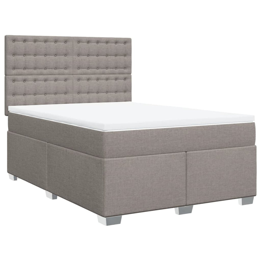 Boxspring met matras stof taupe 140x190 cm